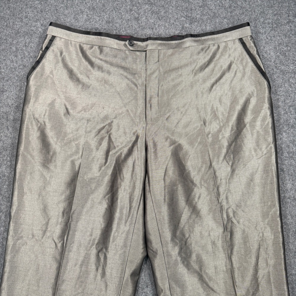 Sean John Metallic Silver Sharkskin 2-Button Suit Blazer Pants Macy's 48 L 42x32 - Picture 10 of 16
